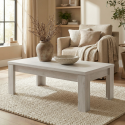 Table basse contemporaine ch&ecirc;ne blanc Curtis