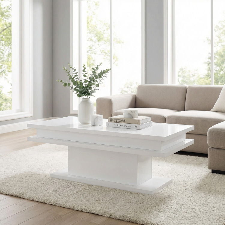 Table basse moderne blanche Kanelle