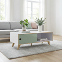 Table basse scandinave blanc/vert Hermine