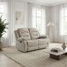 Canapé droit de relaxation manuel 2 places en tissu beige Pretoria