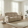 Canapé droit de relaxation manuel 3 places en tissu beige Pretoria