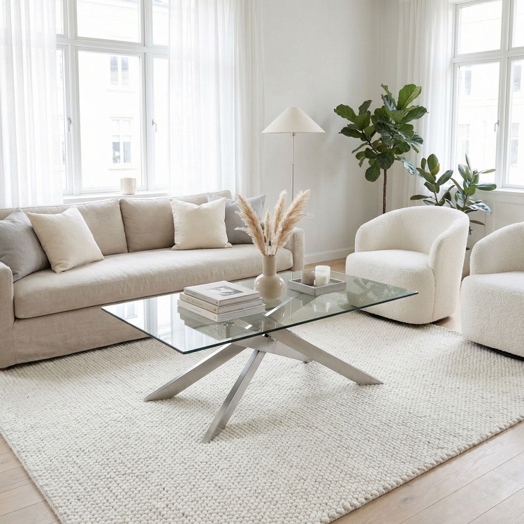 Table basse en verre moderne Pivoine