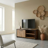 Meuble TV style industriel 126 cm chêne/noir Esterelle