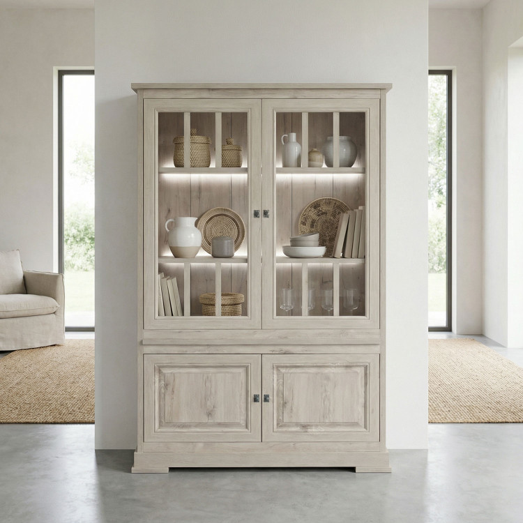 Vitrine contemporaine chêne clair Phoenix