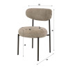 Chaise de salle à manger en tissu bouclé Nouria (lot de 2)