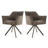 Fauteuil rotatif moderne en tissu Marcus (lot de 2)