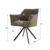 Fauteuil rotatif moderne en tissu Marcus (lot de 2)