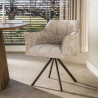 Fauteuil rotatif moderne en tissu Marcus (lot de 2)