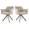 Fauteuil rotatif moderne en tissu Marcus (lot de 2)
