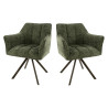 Fauteuil rotatif moderne en tissu Marcus (lot de 2)
