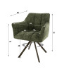 Fauteuil rotatif moderne en tissu Marcus (lot de 2)