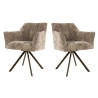 Fauteuil rotatif moderne en tissu Marcus (lot de 2)