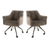 Chaise de salle à manger à roulettes en tissu Castille (lot de 2)