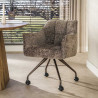 Chaise de salle à manger à roulettes en tissu Castille (lot de 2)