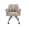 Chaise de salle à manger à roulettes en tissu Castille (lot de 2)