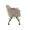 Chaise de salle à manger à roulettes en tissu Castille (lot de 2)