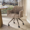 Chaise de salle à manger à roulettes en tissu Castille (lot de 2)