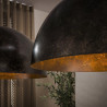 Suspension industrielle en métal brune 2 lampes Kevin