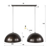 Suspension industrielle en métal brune 2 lampes Kevin