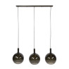 Suspension moderne 3 lampes en verre brun Féerie