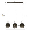 Suspension moderne 3 lampes en verre brun Féerie