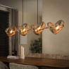 Suspension industrielle en métal beige 8 lampes Hoodie