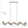 Suspension industrielle en métal beige 8 lampes Hoodie