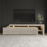 Meuble TV contemporain 192 cm coloris travertin Bella