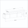 Meuble TV contemporain 192 cm coloris travertin Bella