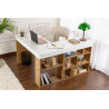 Bureau d'angle informatique contemporain blanc/pin atlantic Elly