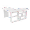 Bureau d'angle informatique contemporain blanc/pin atlantic Elly