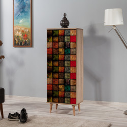 Meuble à chaussures moderne chêne sonoma/multicolore Filice