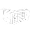 Bureau d'angle informatique moderne blanc/pin atlantic Studine
