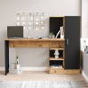 Bureau informatique moderne noir/pin atlantic Studine