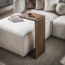 Bout de canapé style nature teck recyclé coloris expresso Mylane