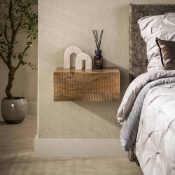 Chevet suspendu style nature en bois de manguier massif Riviera