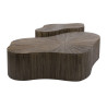 Tables basses style nature en teck massif expresso (lot de 2) Mylane