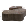 Tables basses style nature en teck massif expresso (lot de 2) Mylane