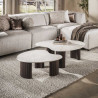 Tables basses moderne bois et céramique (lot de 2) Sergie