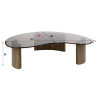 Table basse moderne en verre fumé brun Tina