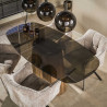 Table de salle à manger ovale moderne 180 cm en verre fumé Tina