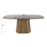 Table de salle à manger ovale moderne 180 cm en verre fumé Tina