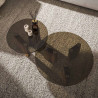 Tables basses moderne en verre fumé brun (lot de 2) Tina