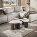 Tables basses moderne bois et c&eacute;ramique (lot de 2) Cervane