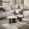Tables basses moderne bois et céramique (lot de 2) Cervane