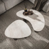 Tables basses moderne bois et céramique (lot de 2) Cervane