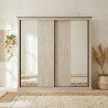 Armoire adulte portes coulissantes chêne blanc/marron Maxime