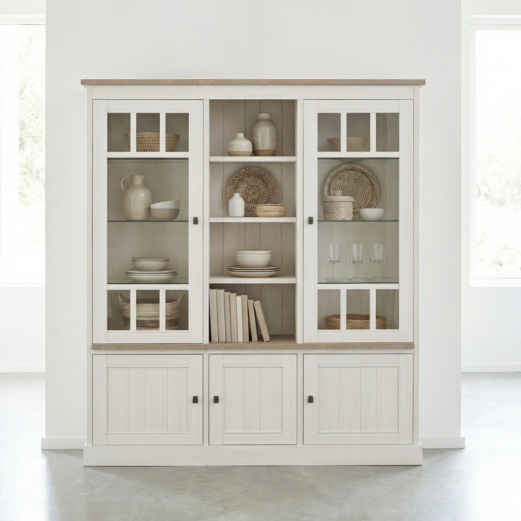 Bibliothèque contemporaine 171 cm coloris chêne beige/mélèze Samos II