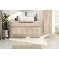 Meuble sous vasque suspendu moderne 100 cm coloris cachemire Erio