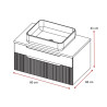 Meuble sous vasque suspendu moderne 80 cm coloris cachemire Erio